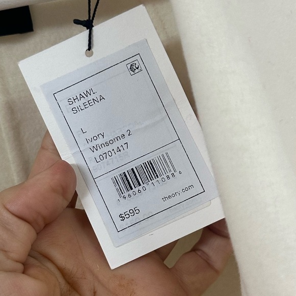 Theory Sileena Coat in Ivory. - Picture 10 of 10